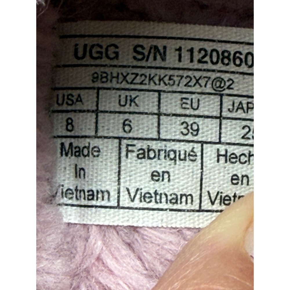 UGG Fuzz Sugar Cross Slide Pink Plush Platform Slippers 1120860 Womens 8 he - Picture 3 of 6